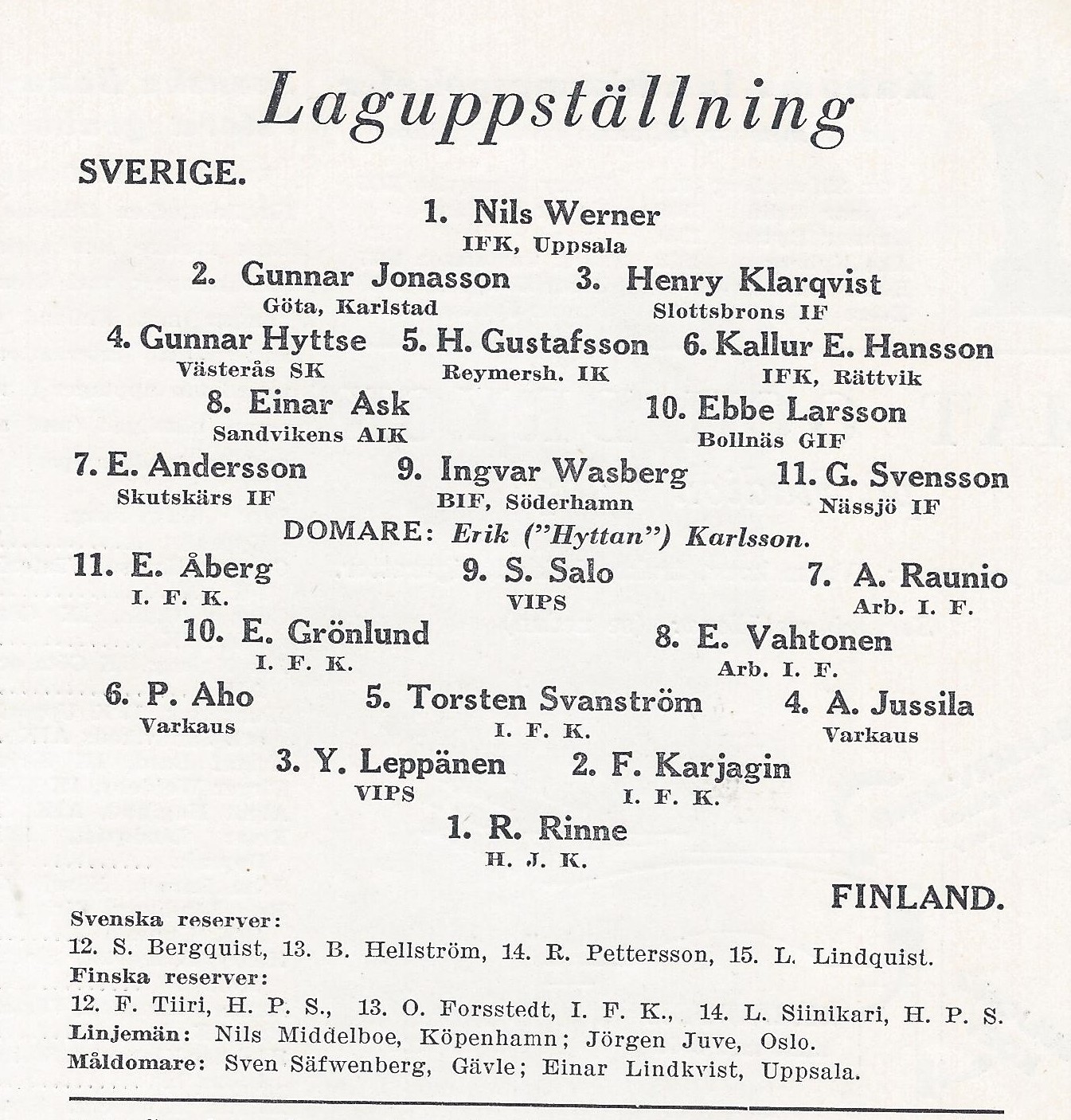 Laguppstallningar-SWE-FIN-1940-bandy